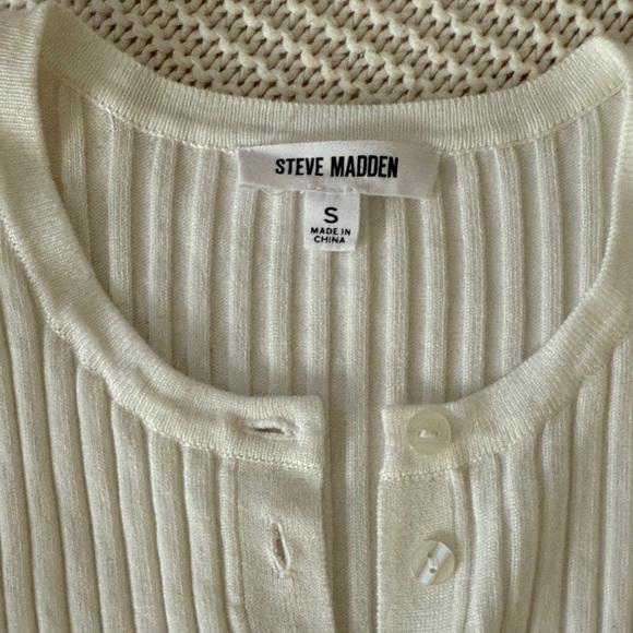 Steve Madden Ivory Ribbed Women's Sweater Dress - Picture 2 of 6